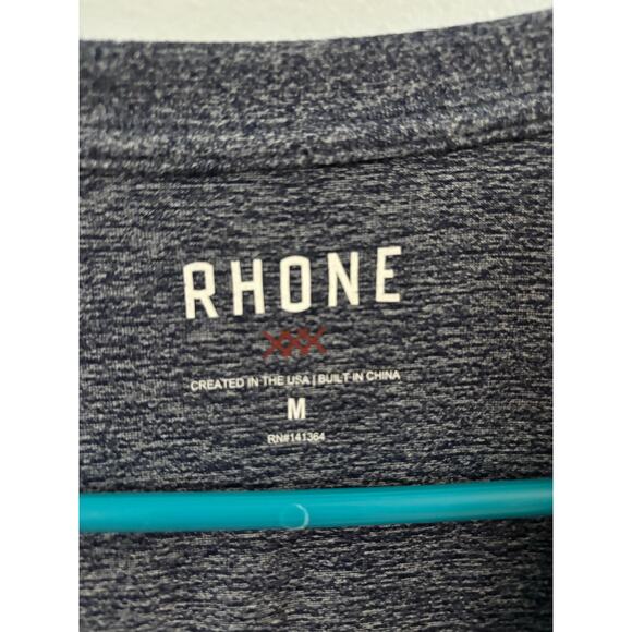 Rhone Mens Reign Short Sleeve Tee Size Medium Heathered Blue Gray Athleisure - Picture 3 of 7